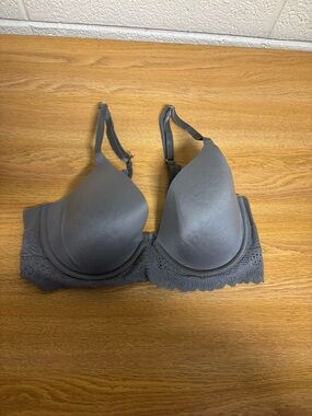 aerie Gray Lace-Trim T-Shirt Bra